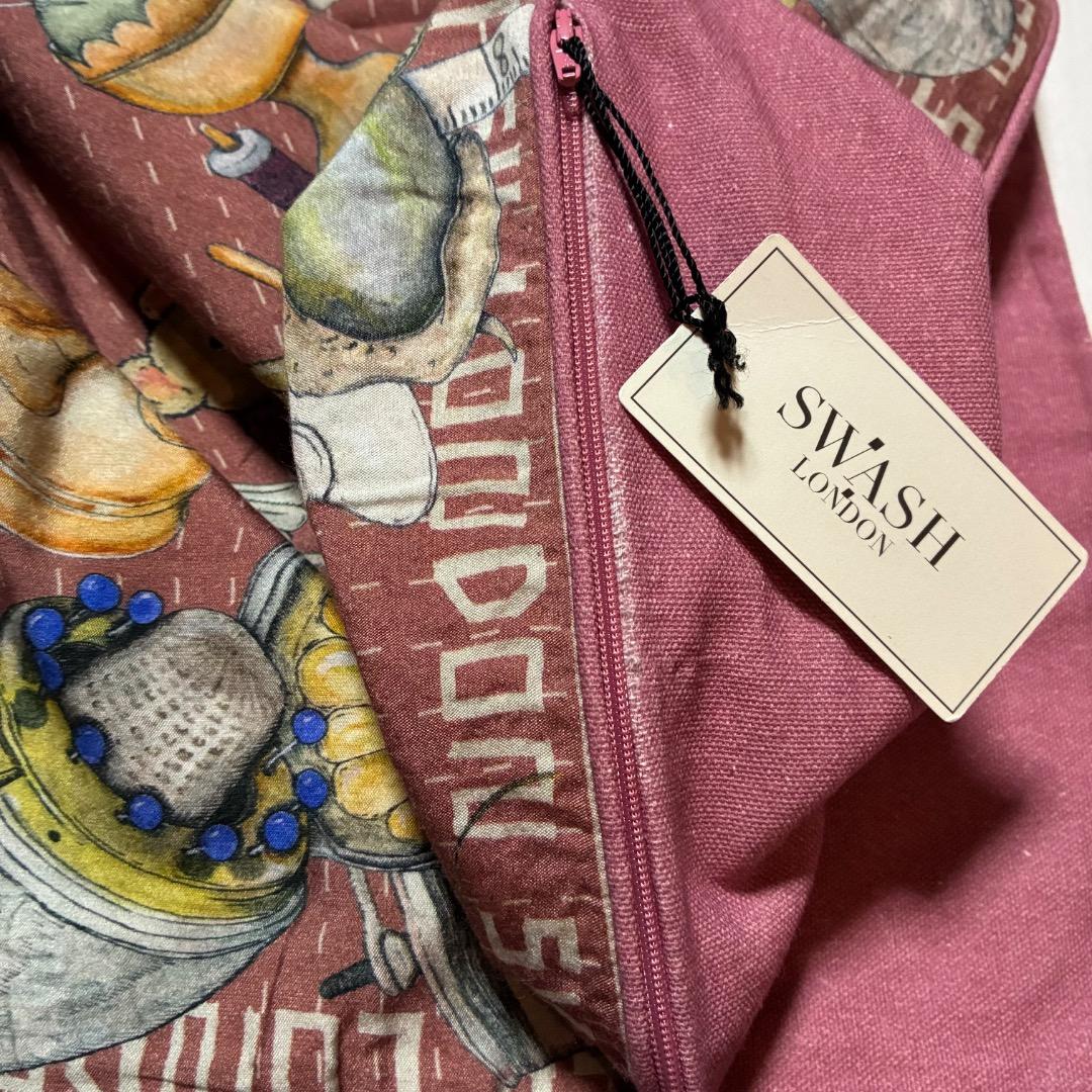 スワッシュロンドン SWASH LONDO・クッションカバー（くま熊・渋ピンク