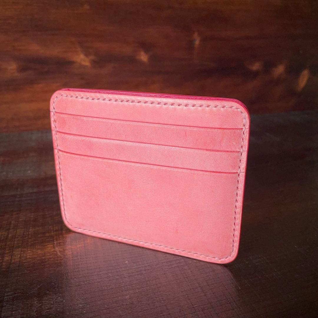 《小銭 ＆ カード》ミニマルレザーウォレット（Fuxia）