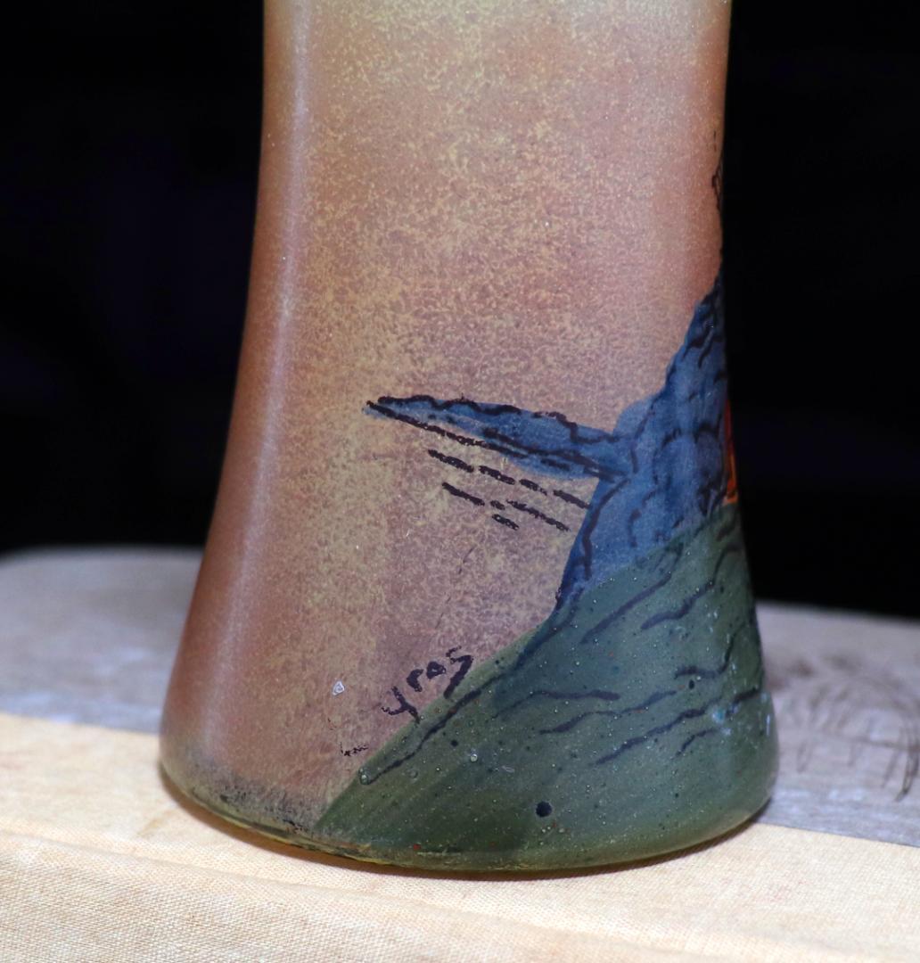 フランソワ・テオドール・ルグラ 1890年頃 レアサイズ 風車のある街 花瓶