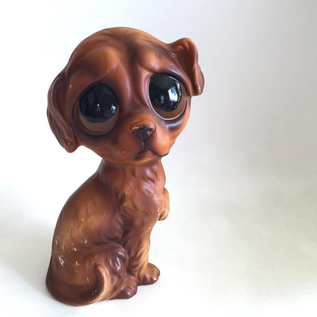 ビンテージEnesco製 Big eye Dog 置物 陶器 犬 フィギュリン