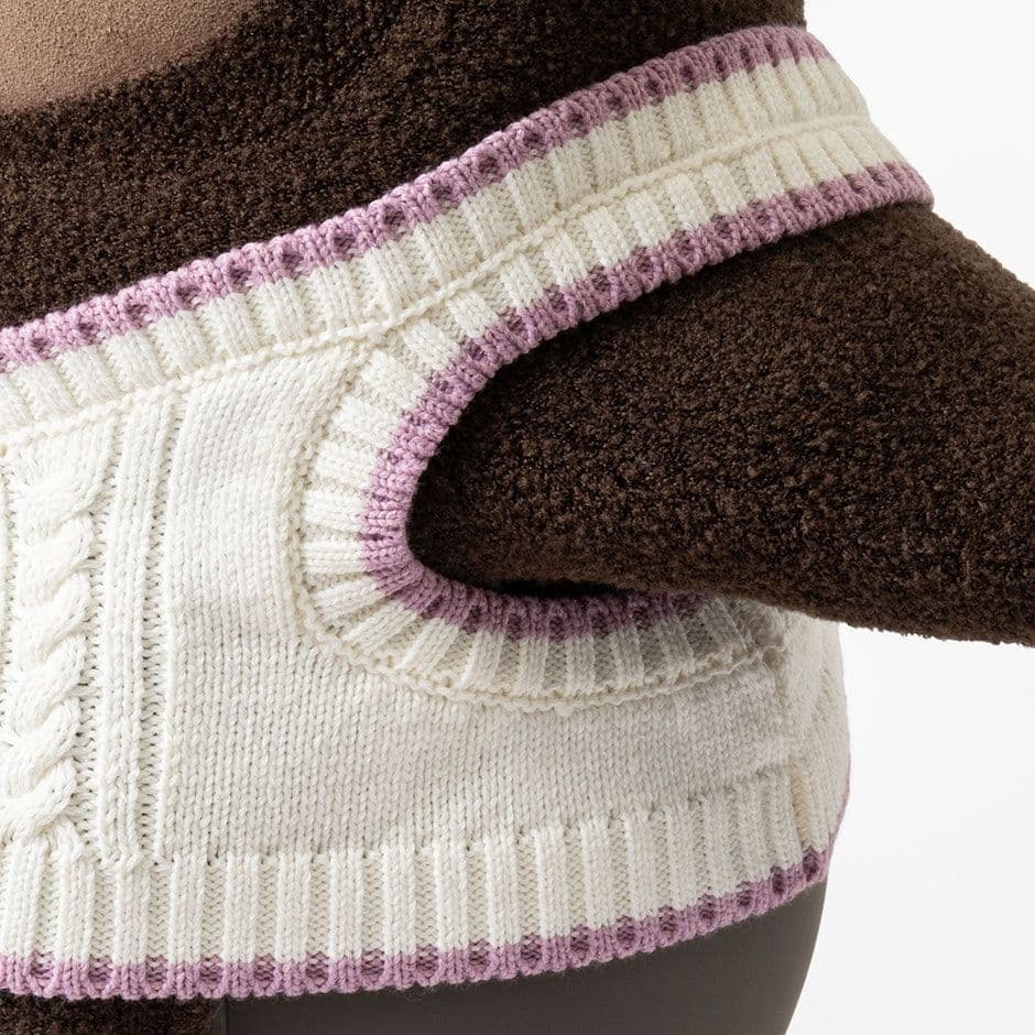 新品【LOVOT】ラボット にっと ベスト アーガイル柄 ラベンダー ﻿トップス