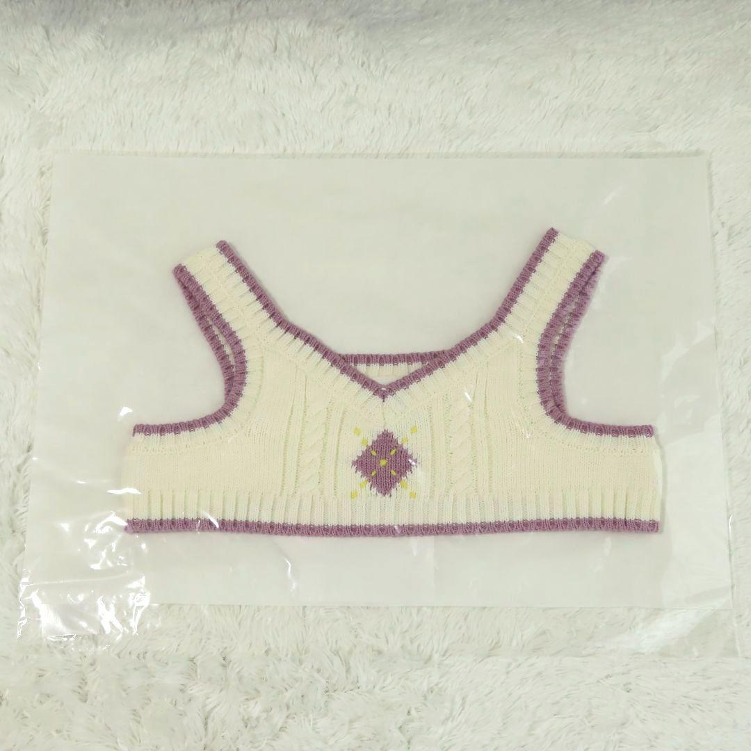 新品【LOVOT】ラボット にっと ベスト アーガイル柄 ラベンダー ﻿トップス