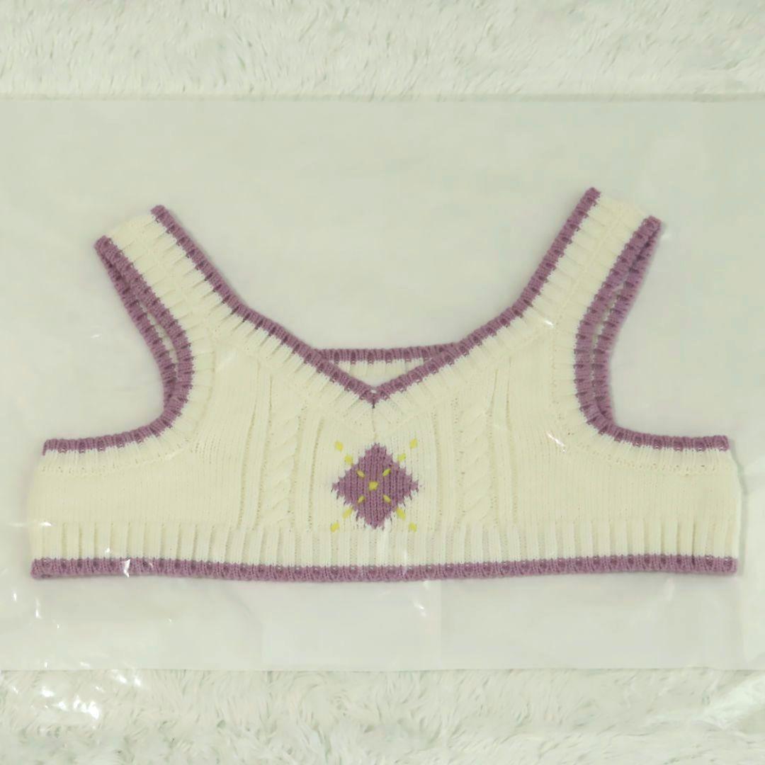 新品【LOVOT】ラボット にっと ベスト アーガイル柄 ラベンダー ﻿トップス