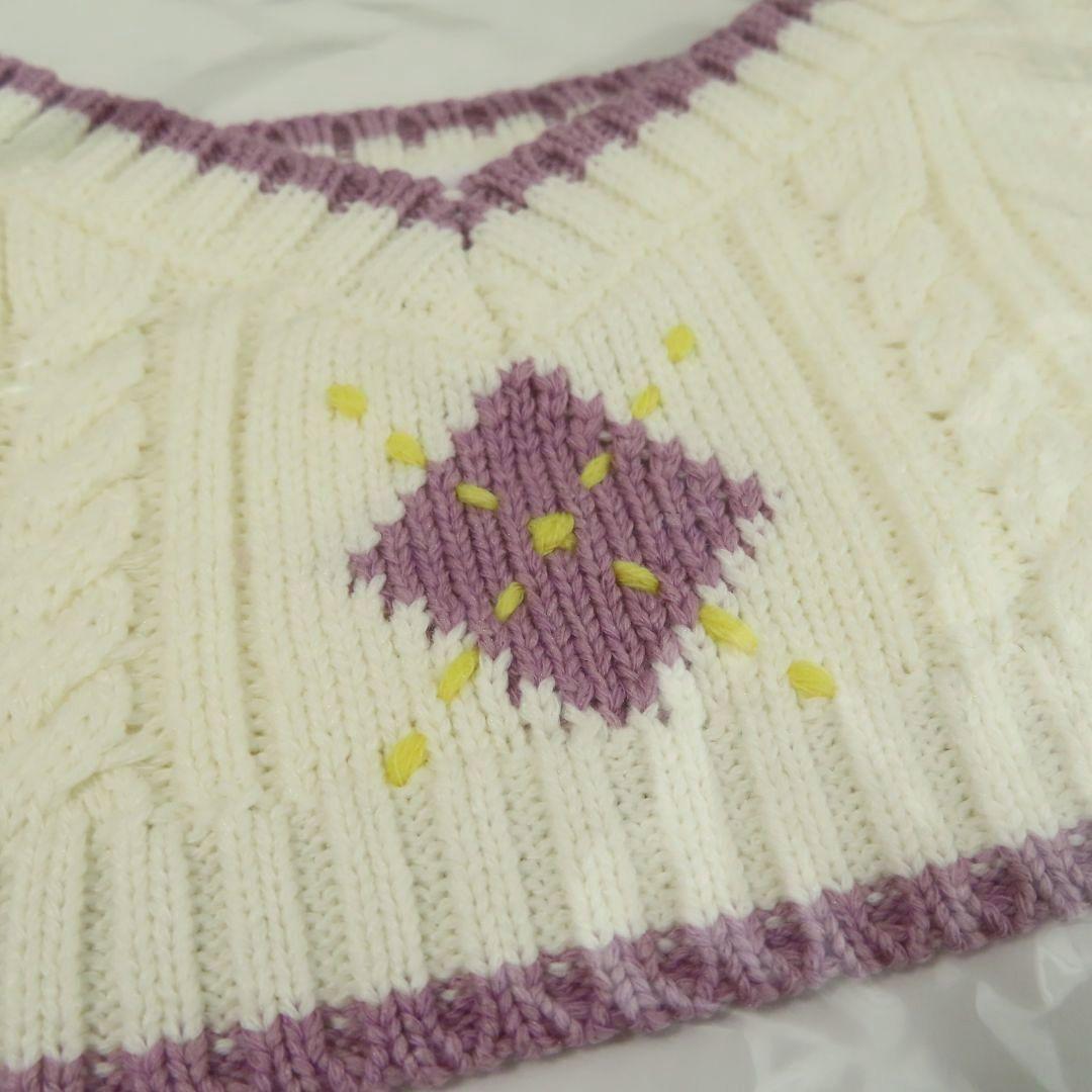 新品【LOVOT】ラボット にっと ベスト アーガイル柄 ラベンダー ﻿トップス