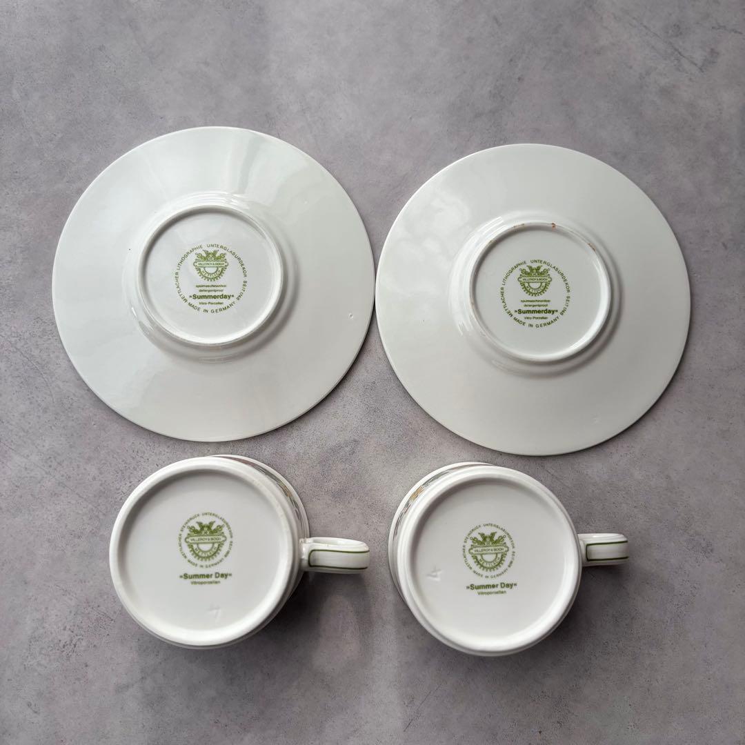 ビレロイ&ボッホ Summerday スープカップ・ソーサー 2客セット