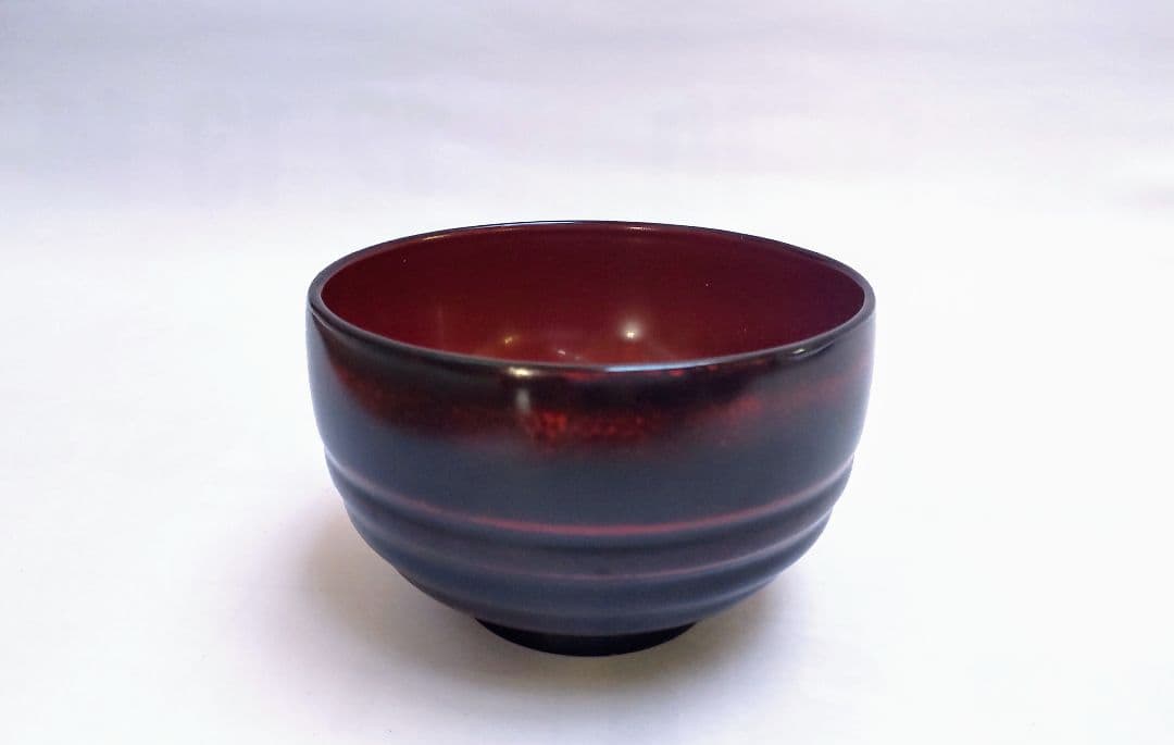 三筋まり椀/曙 天然木 高級美術漆器 うるし塗装 黒と赤の汁椀5個セット