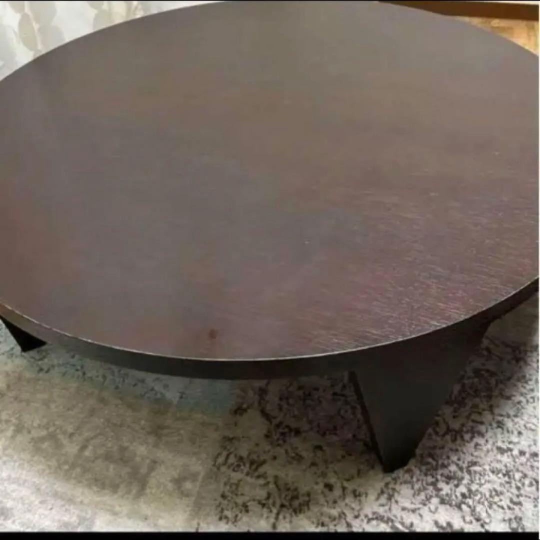 円卓 ちゃぶ台 直径105cm 折りたたみ式 座卓 木製 チャコール 4〜5人