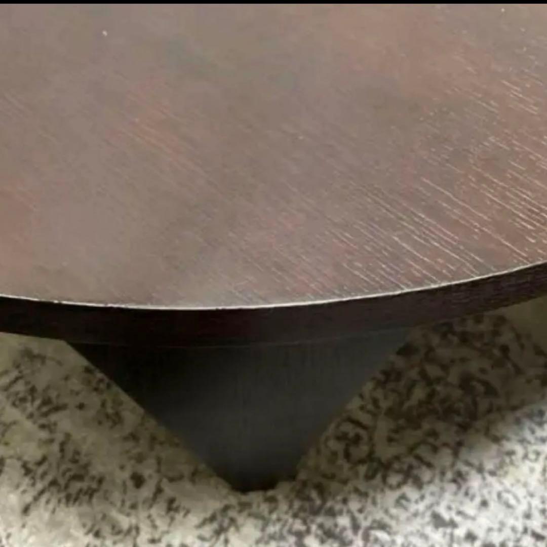 円卓 ちゃぶ台 直径105cm 折りたたみ式 座卓 木製 チャコール 4〜5人