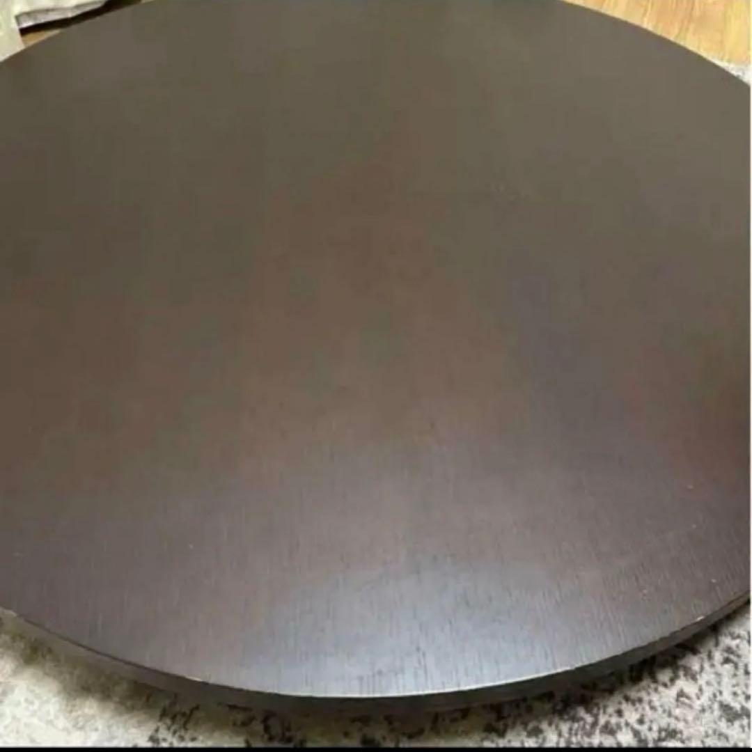 円卓 ちゃぶ台 直径105cm 折りたたみ式 座卓 木製 チャコール 4〜5人