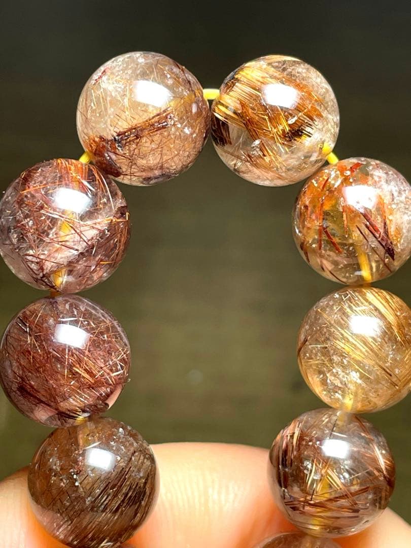 タイガーブラウンタイチンルチル11㎜（新品）福禄寿　金運最強ハイグレード金運最強