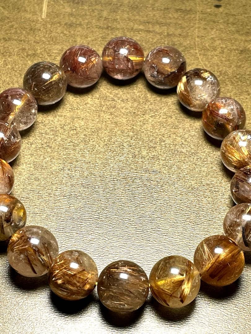 タイガーブラウンタイチンルチル11㎜（新品）福禄寿　金運最強ハイグレード金運最強