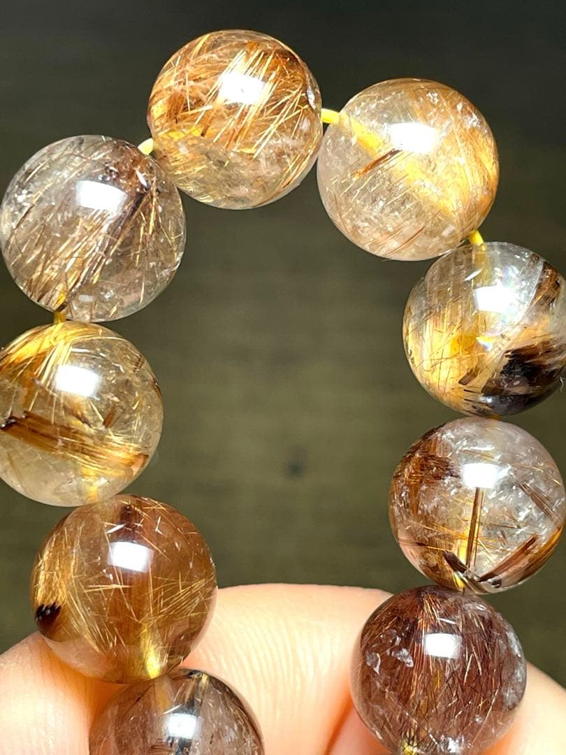 タイガーブラウンタイチンルチル11㎜（新品）福禄寿　金運最強ハイグレード金運最強