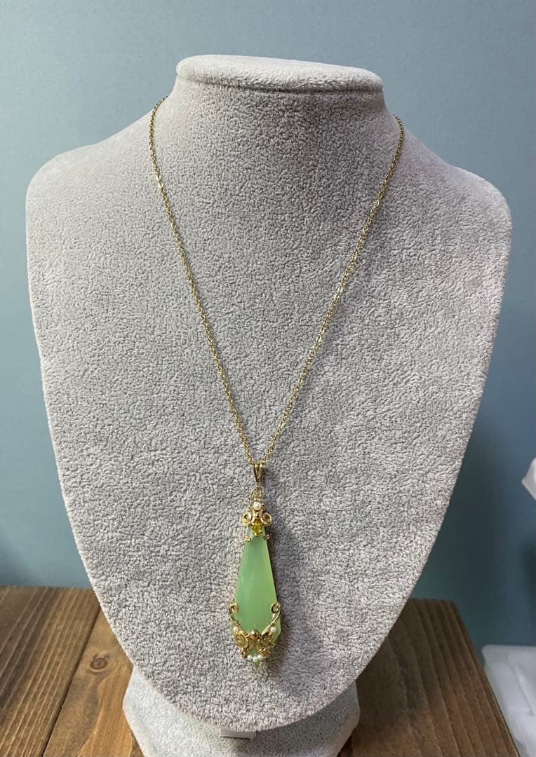 【未使用】天然石　ペンダント　ネックレス　カルセドニー　サファイア　淡水パール