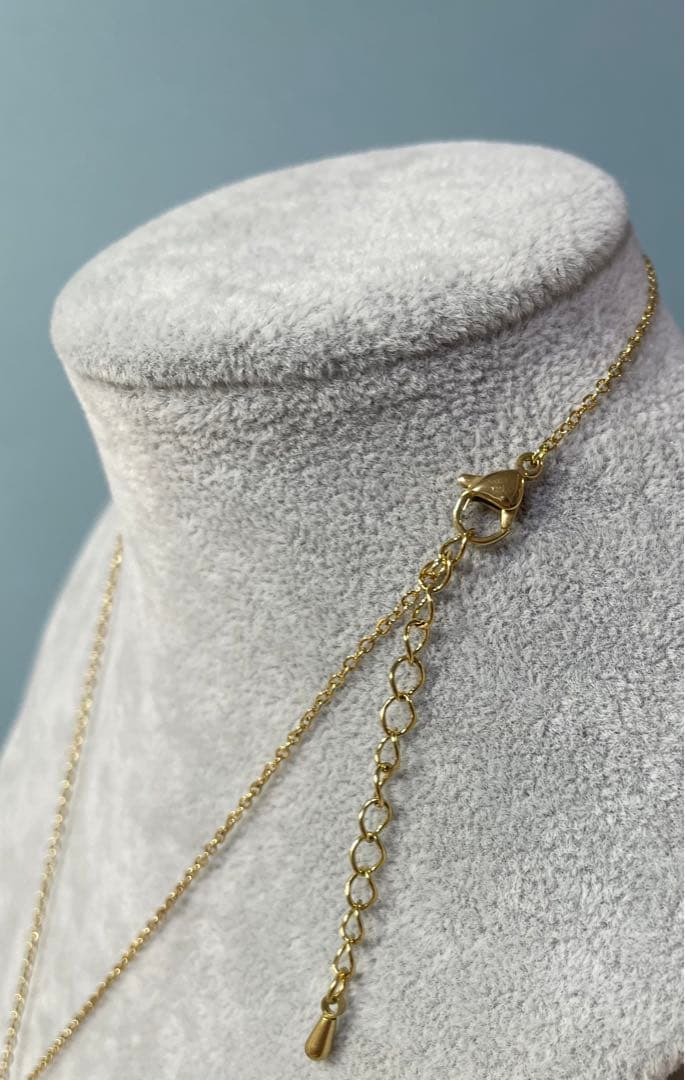 【未使用】天然石　ペンダント　ネックレス　カルセドニー　サファイア　淡水パール