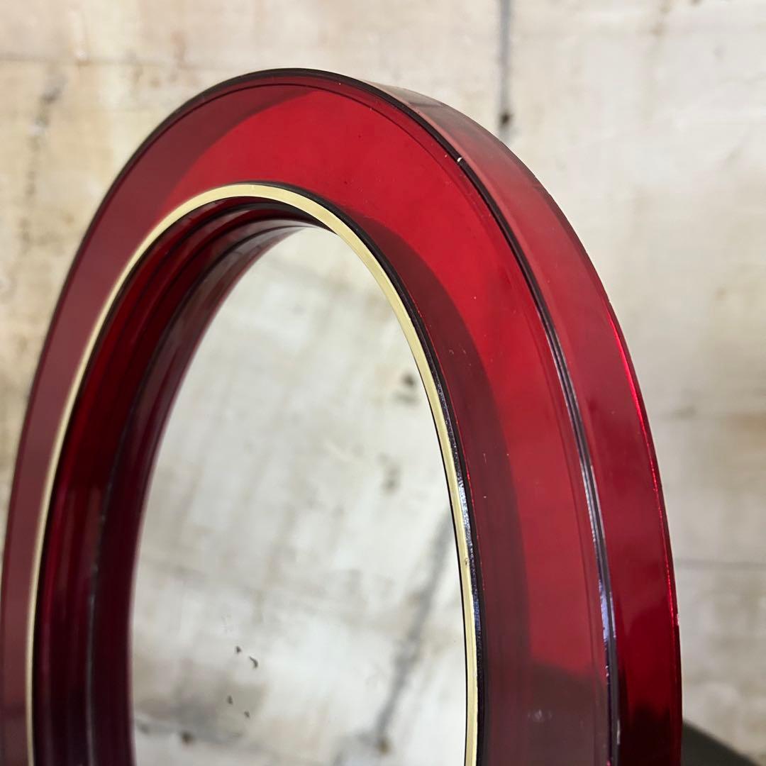 メイクアップミラー (スケルトンレッド)