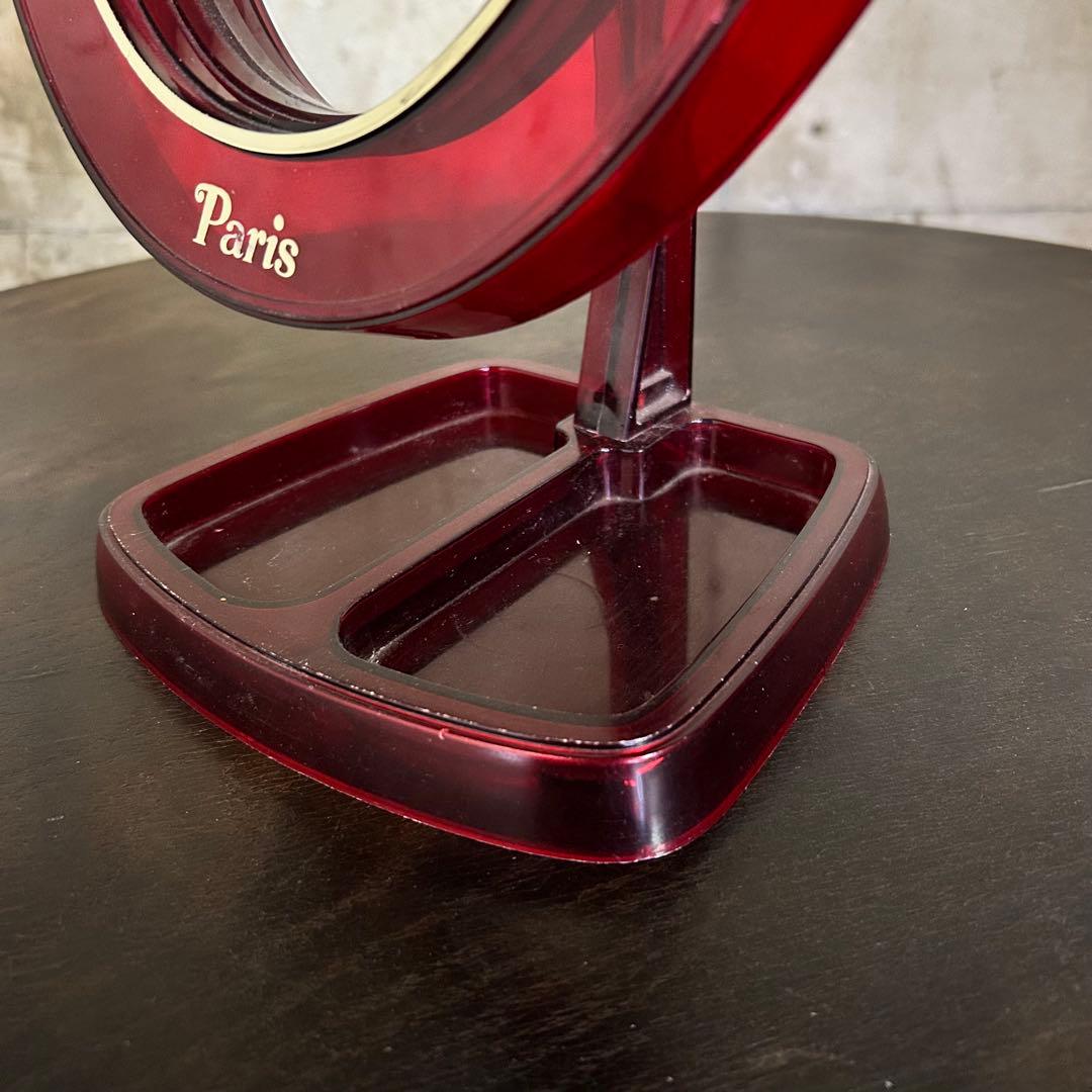 メイクアップミラー (スケルトンレッド)