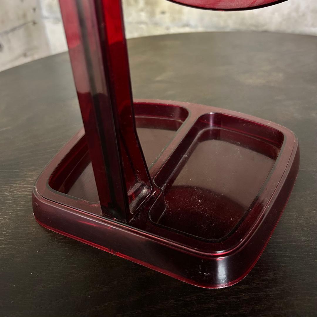 メイクアップミラー (スケルトンレッド)