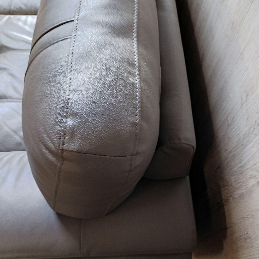 3人掛けソファー グレーレザーソファー 合皮 大型ソファー