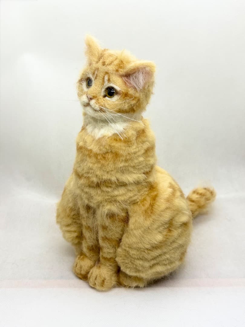 A猫 羊毛フェルト茶トラ猫【ハンドメイド 猫