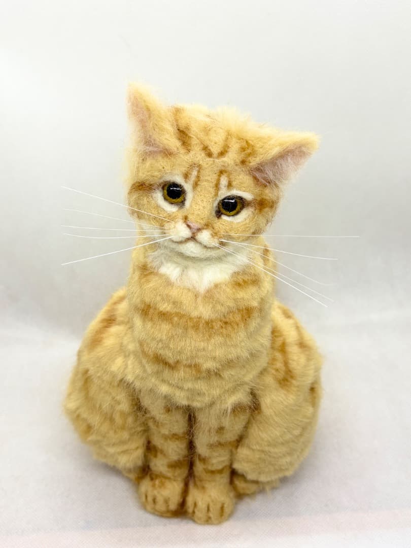 A猫 羊毛フェルト茶トラ猫【ハンドメイド 猫
