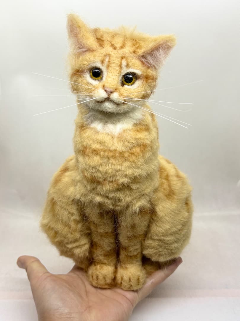 A猫 羊毛フェルト茶トラ猫【ハンドメイド 猫