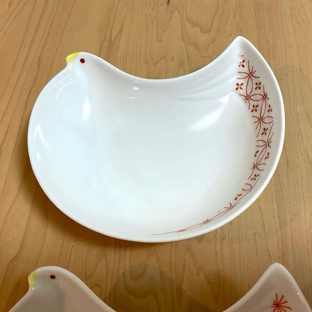 ☆香蘭社赤絵町工房☆鳥型ボウル2点セット☆