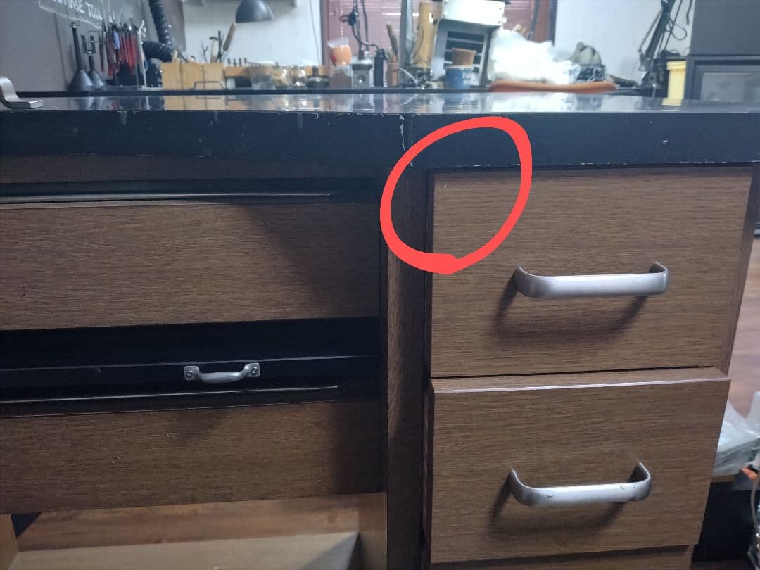 【じおばん】 スリーティー彫金デスク 両袖 ウォルナットカラー 彫金机