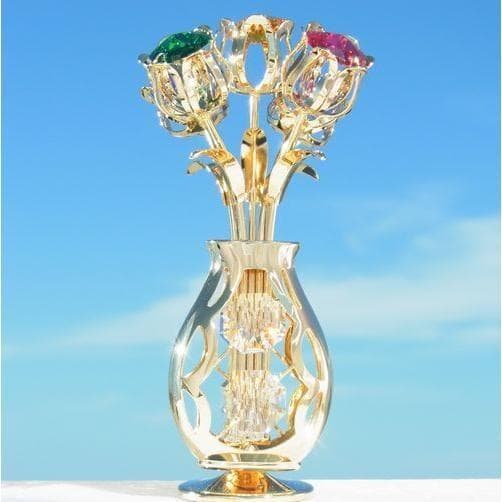 置物 花 3 フラワー 花束 母 花ギフト 高級 スワロフスキー クリスタル