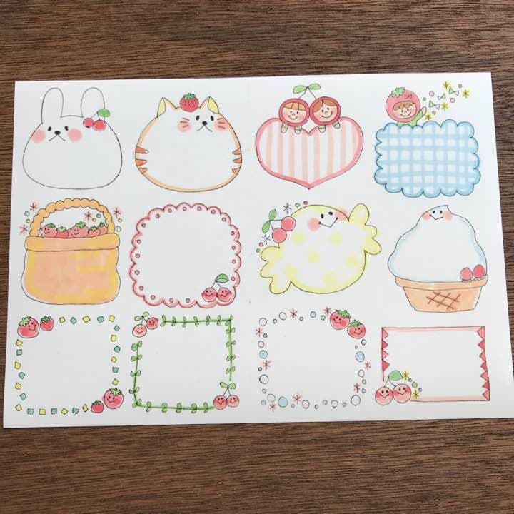 確認用♡Oセット♡手描き コメント枠4 フレークシール