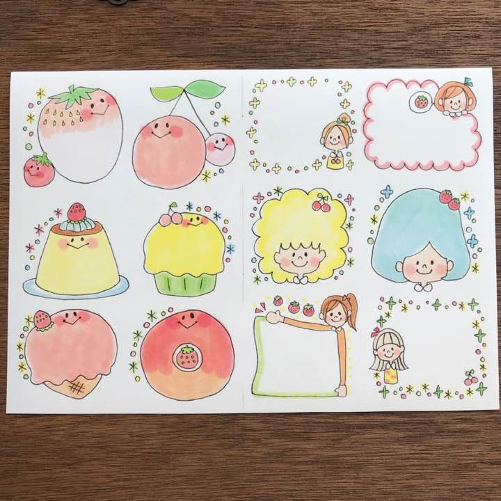 確認用♡Oセット♡手描き コメント枠4 フレークシール