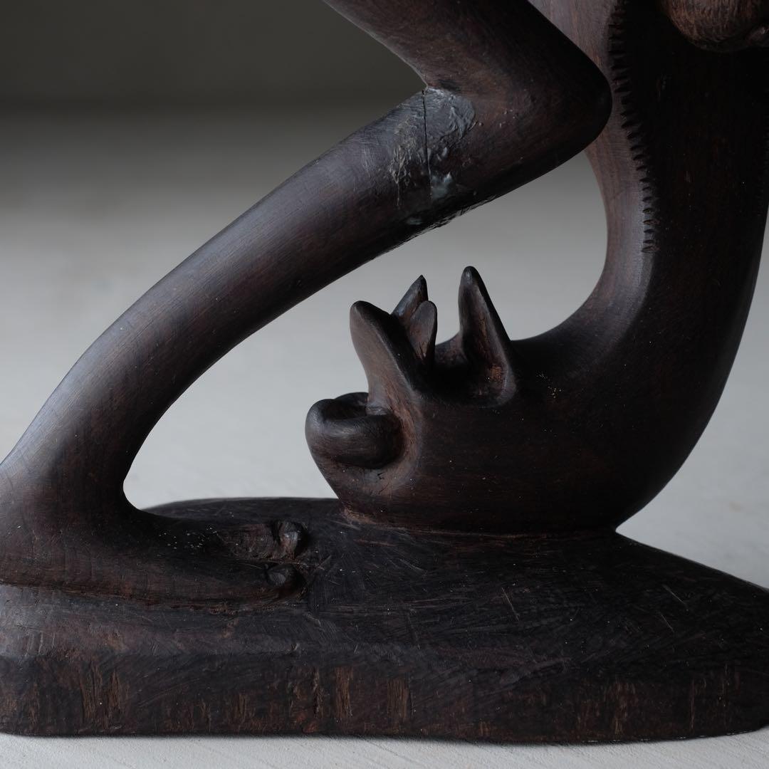 タンザニア マコンデ彫刻 シェタニ 高さ38㎝ ブラックウッド　アート 芸術