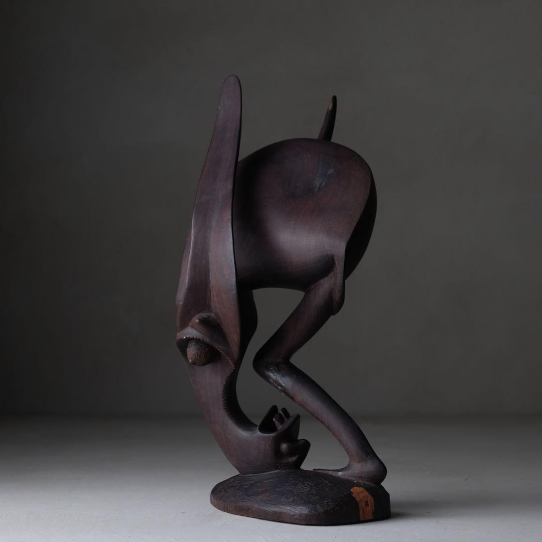 タンザニア マコンデ彫刻 シェタニ 高さ38㎝ ブラックウッド　アート 芸術