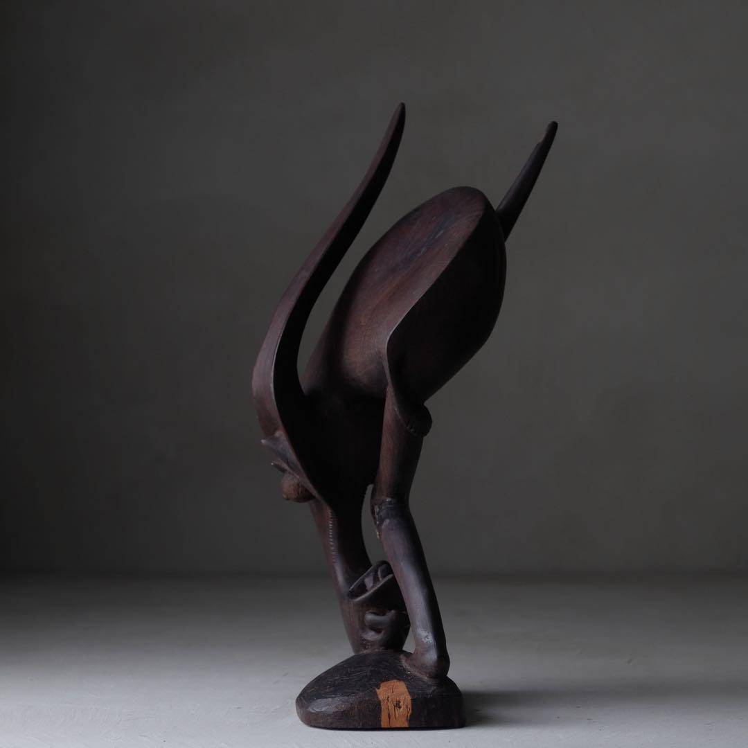 タンザニア マコンデ彫刻 シェタニ 高さ38㎝ ブラックウッド　アート 芸術