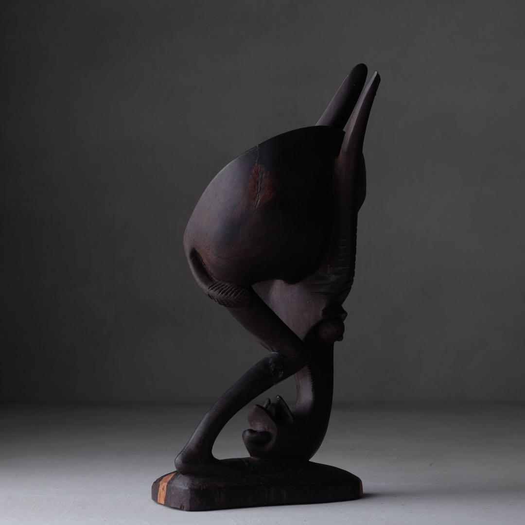 タンザニア マコンデ彫刻 シェタニ 高さ38㎝ ブラックウッド　アート 芸術