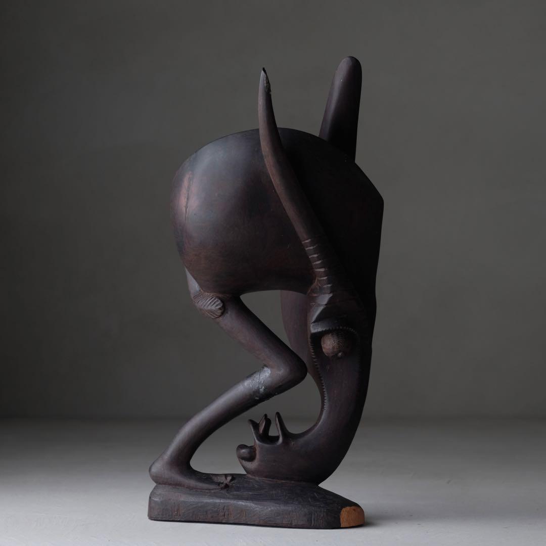 タンザニア マコンデ彫刻 シェタニ 高さ38㎝ ブラックウッド　アート 芸術