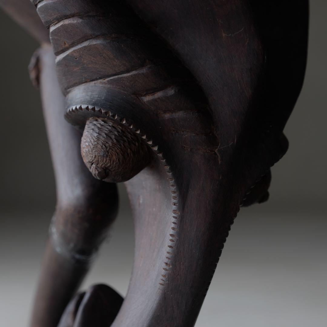 タンザニア マコンデ彫刻 シェタニ 高さ38㎝ ブラックウッド　アート 芸術