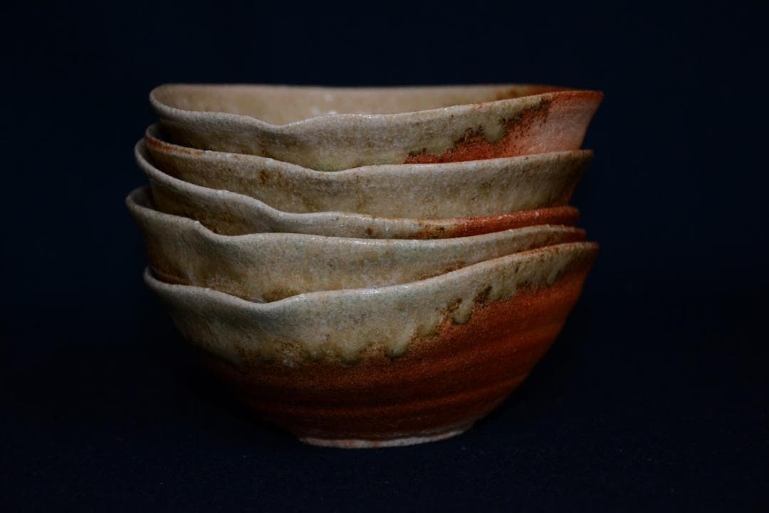 信楽焼　すり鉢向付　5客　土山窯　杉本睦子　中古品　送料込み