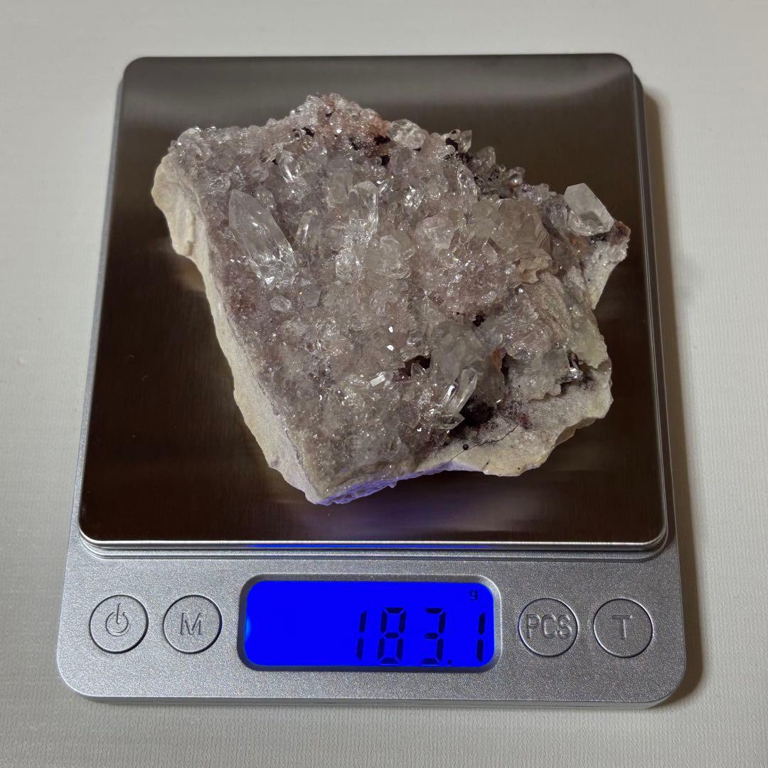 ピンクマニカラン 水晶クラスター 183g