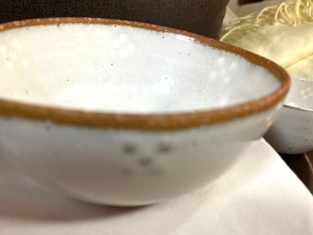 【やちむん小鉢ミンサー柄 紋入】沖縄 石垣島八重山/新品 未使用