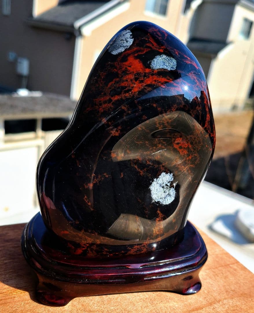 【超希少/日本名石】十勝石【ヴァーミリオンオブシディアン】紅十勝