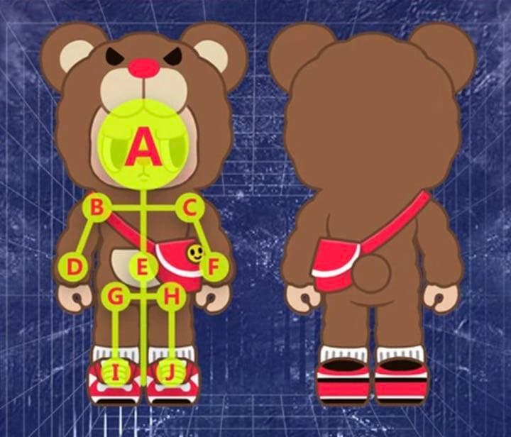 天才&反逆者　アーティスト　くま　熊　ブルー　アクションフィギュア//YOOT