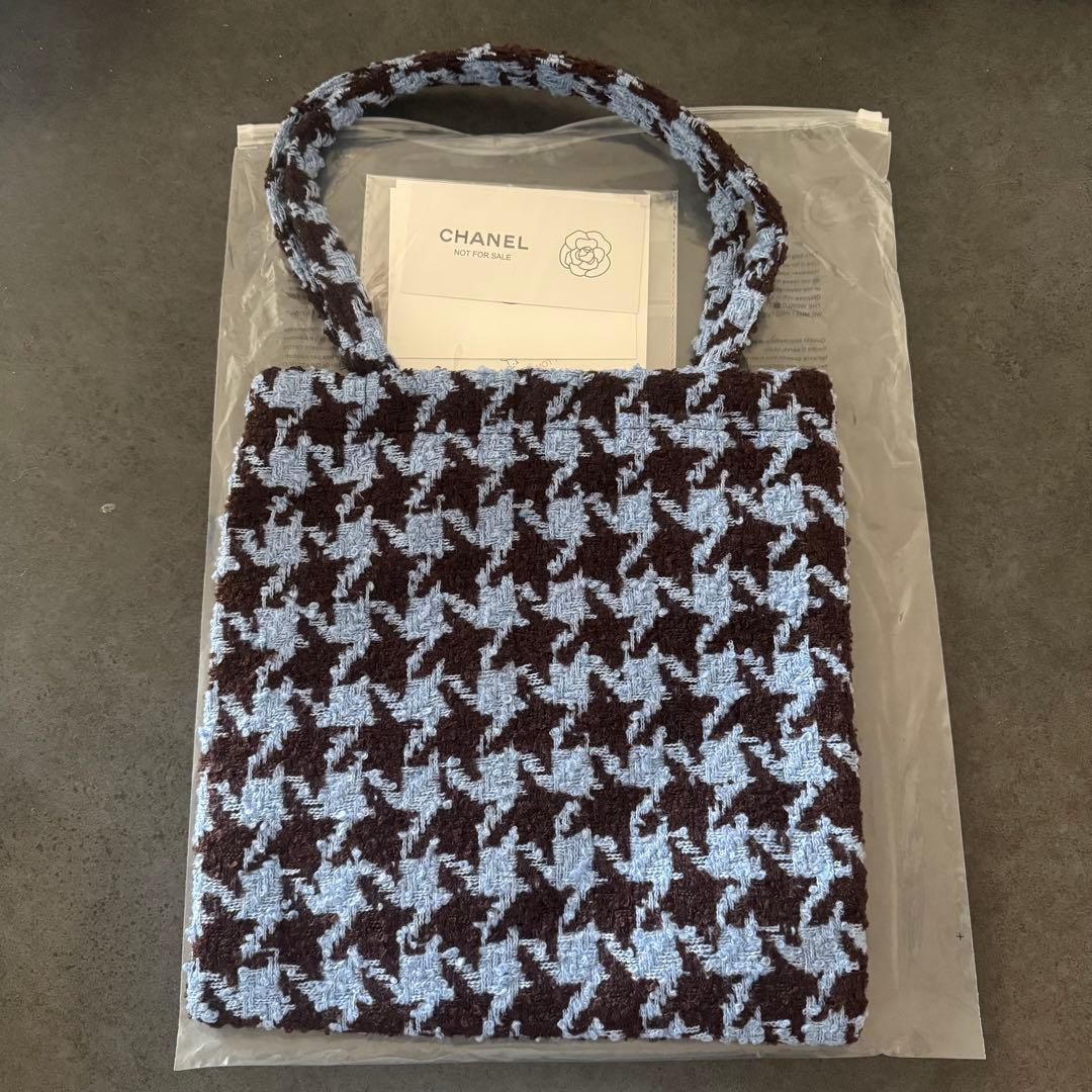 CHANEL VIP ノベルティ 千鳥柄　スパンコール トートバッグ