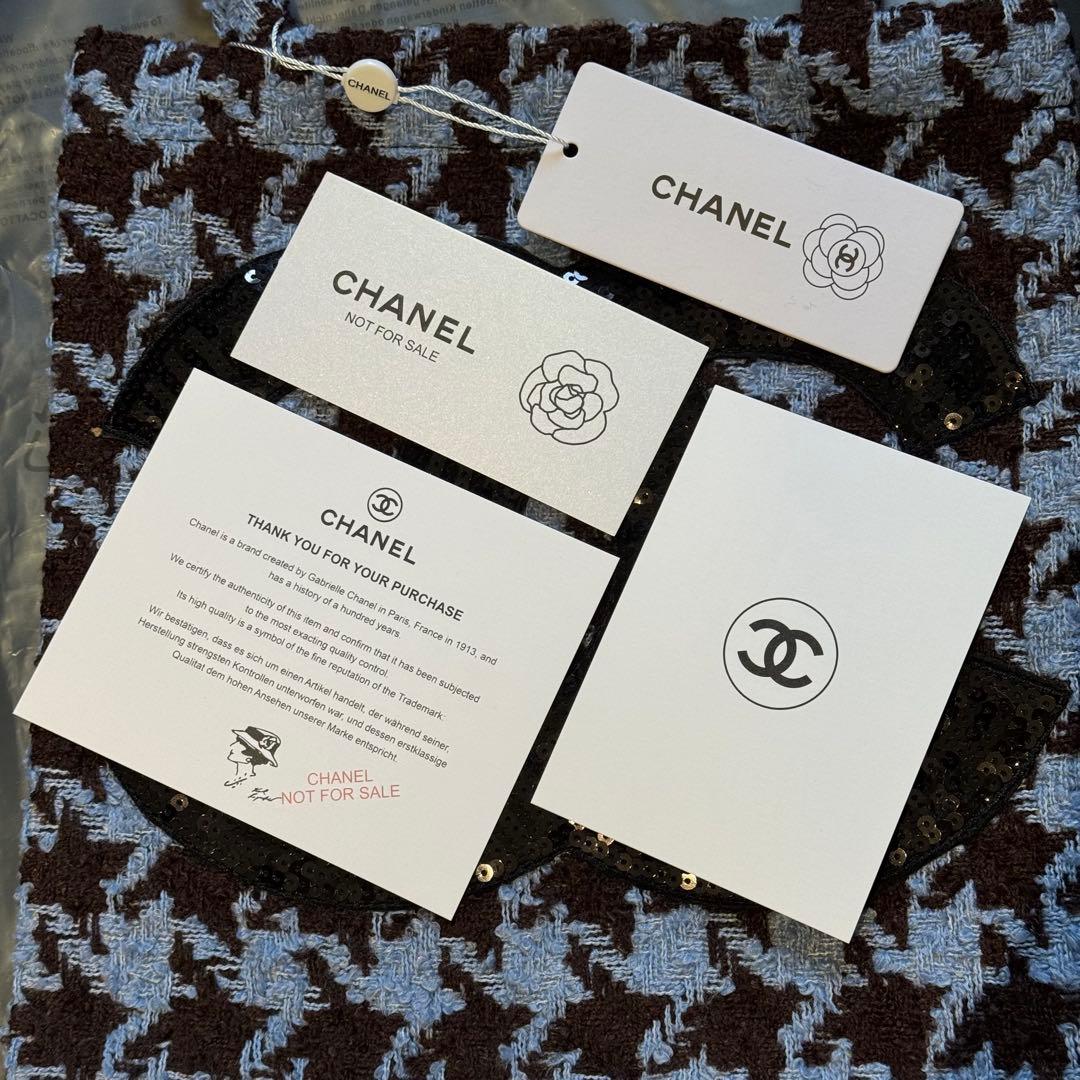 CHANEL VIP ノベルティ 千鳥柄　スパンコール トートバッグ