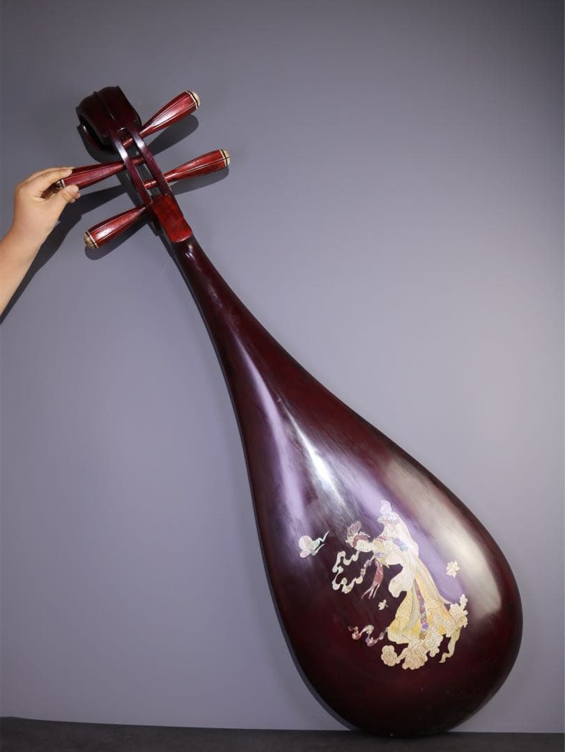 珍品　天然 桐木製 琵琶 びわ　妖精図　音質が美しい インテリア