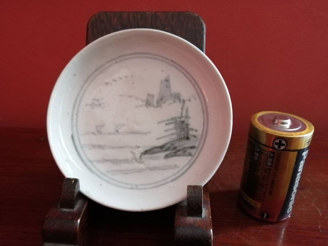 初期伊万里　くらわんか手染付小皿