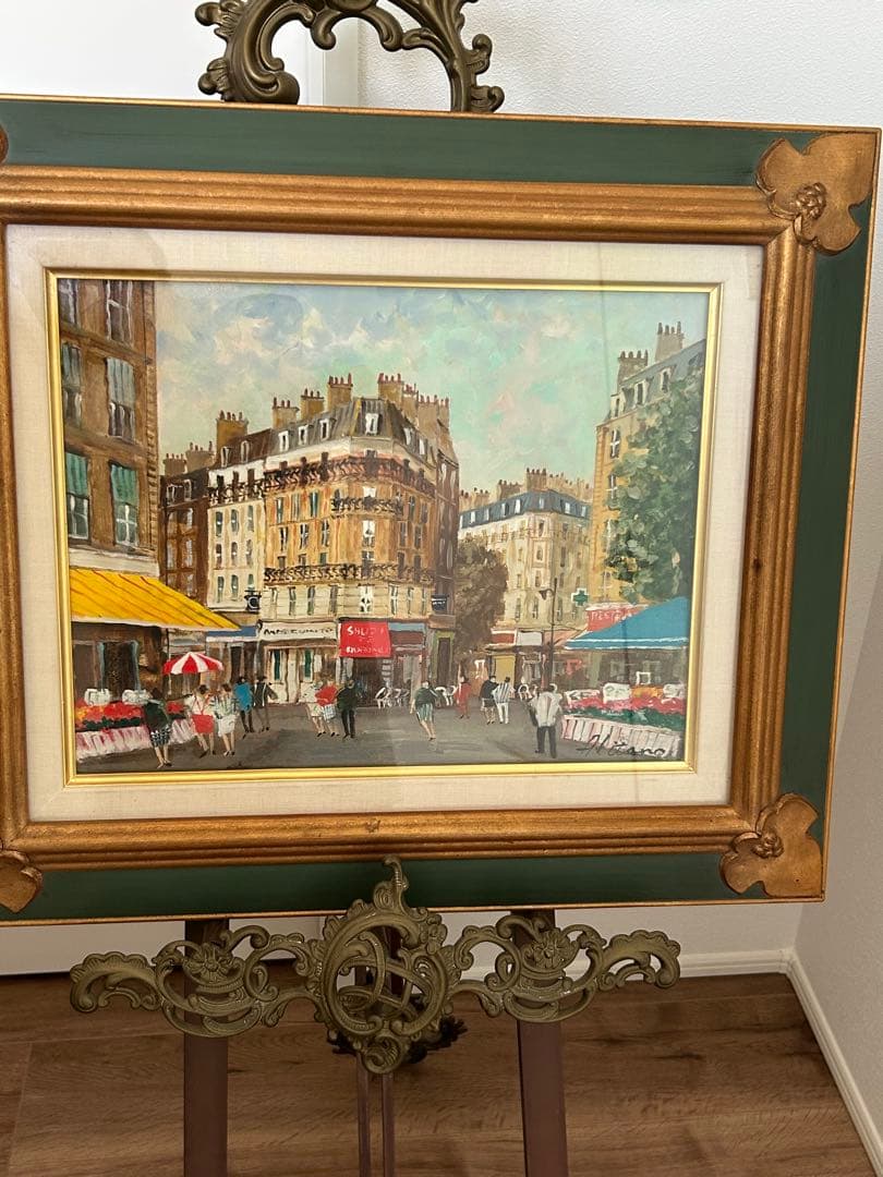 北野明信　油彩　「パリ」　６号　額装