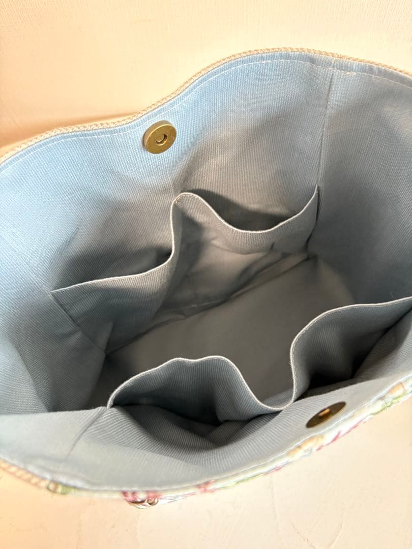 ワンショルダーバック　リネン✖️刺繍