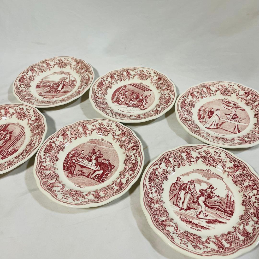 ジアン　GIEN マリアージュ プレート　6枚　フランス製　箱付き