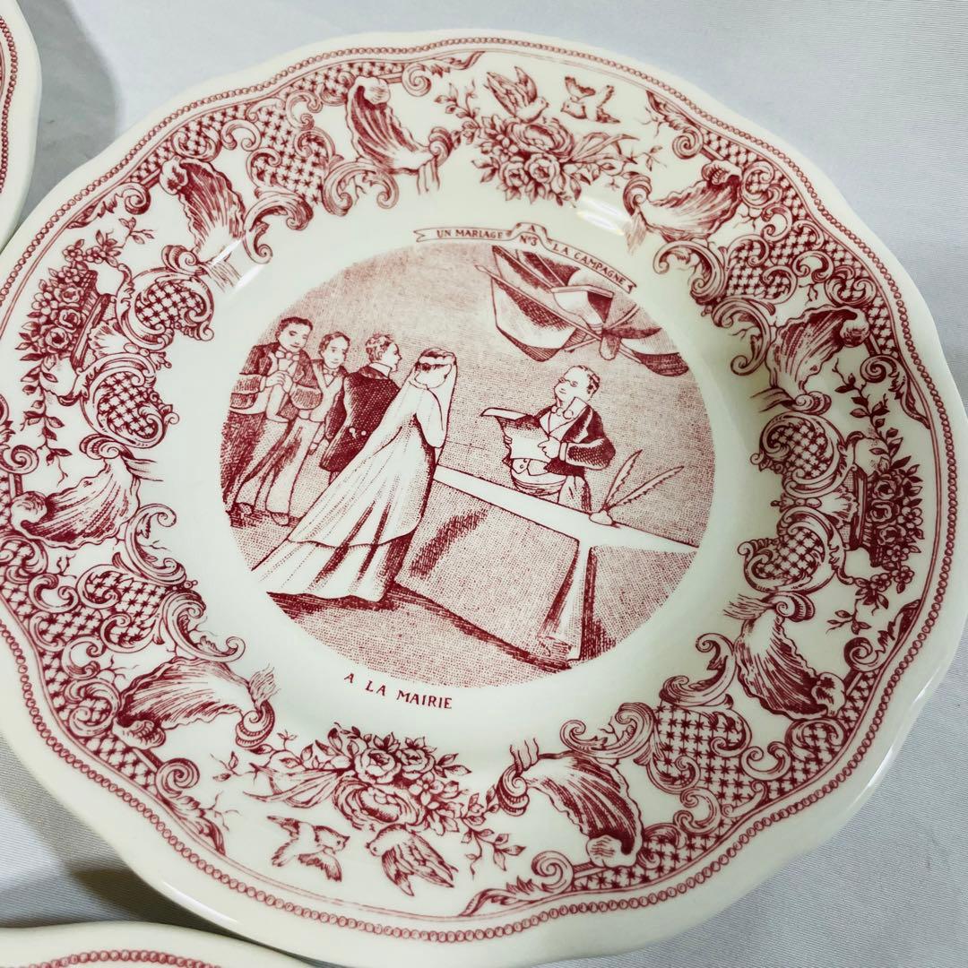 ジアン　GIEN マリアージュ プレート　6枚　フランス製　箱付き