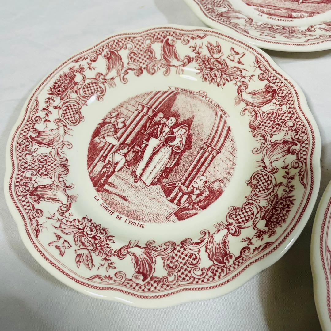 ジアン　GIEN マリアージュ プレート　6枚　フランス製　箱付き